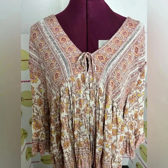 Free People Moonlight Dance Oversized Boho Floral Tunic - Picture 5 of 7